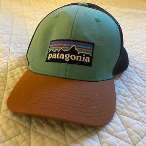 Patagonia teal trucker hat